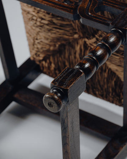 OAK AND RUSH CHAIR, 1950s