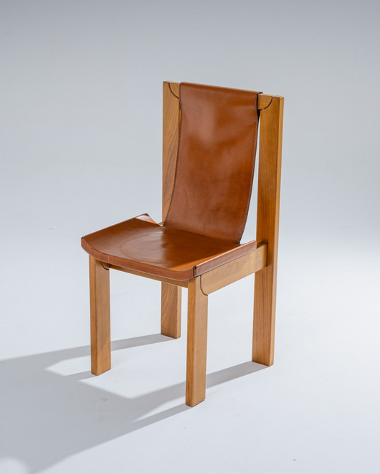 CHAISE EN ORME ET CUIR, LUIGI GORGONI, 1970s