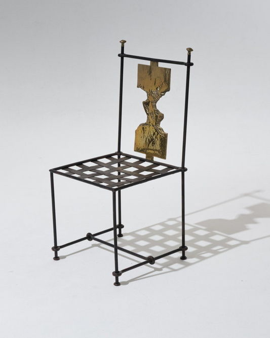 CHAISE EN METAL ET BRONZE, DAVID MARSHALL, 1970s