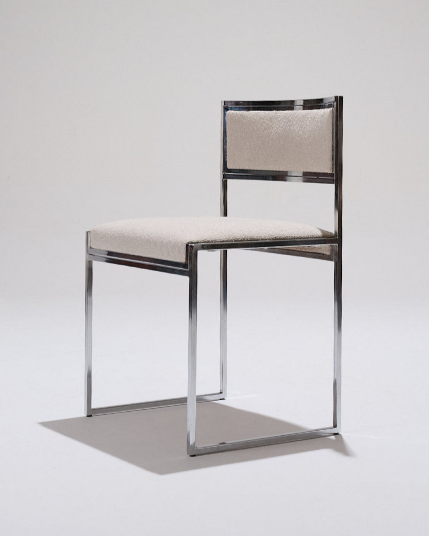 CHAISE EN MÉTAL ET TISSU TEXTURÉ, 1970s