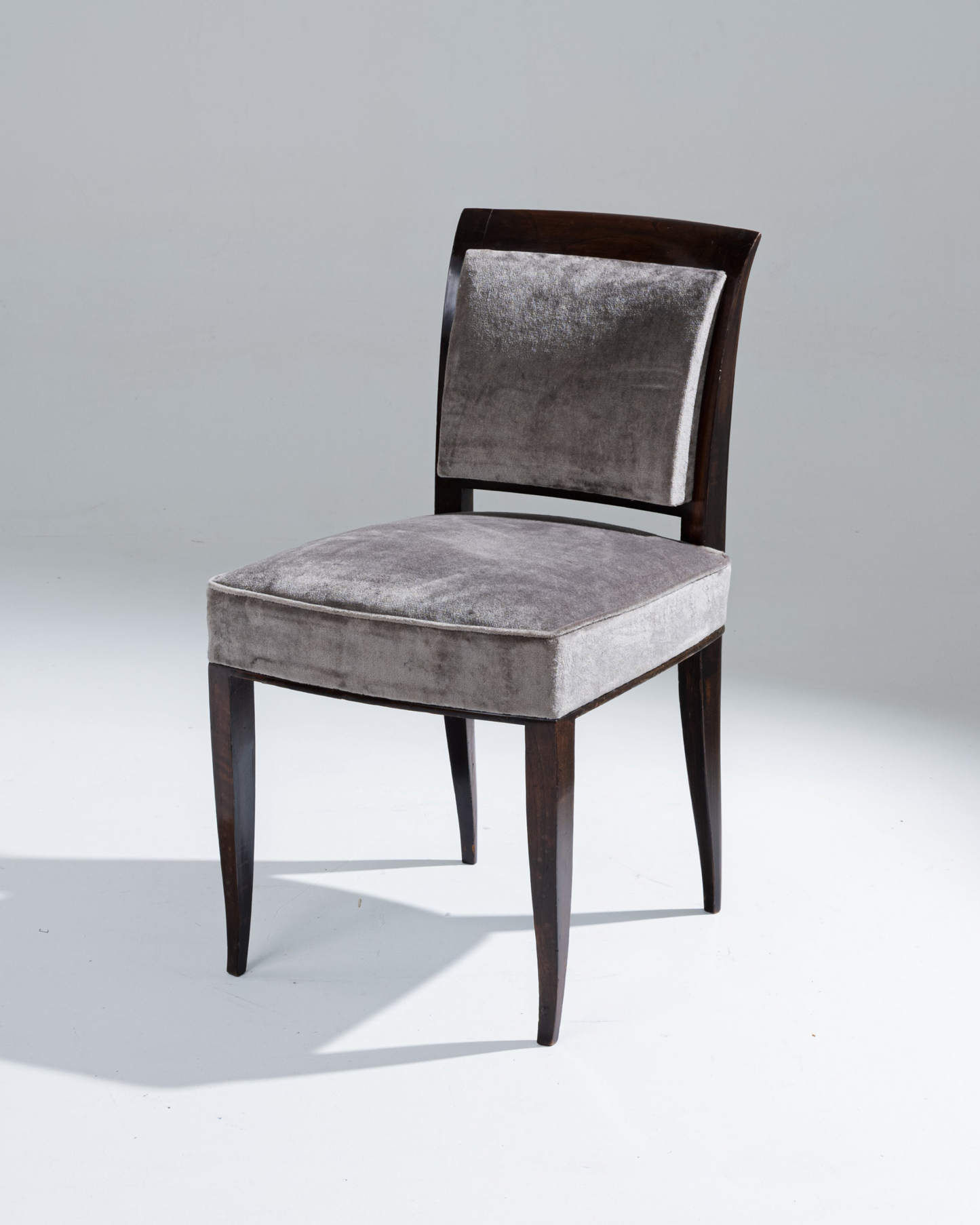 CHAISE EN VELOUR ET BOIS, ALFRED PORTENEUVE, 1940s