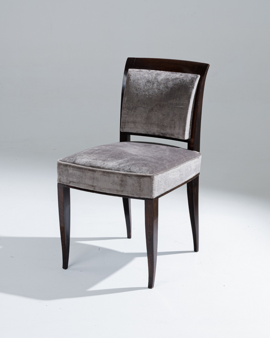 CHAISE EN VELOUR ET BOIS, ALFRED PORTENEUVE, 1940s