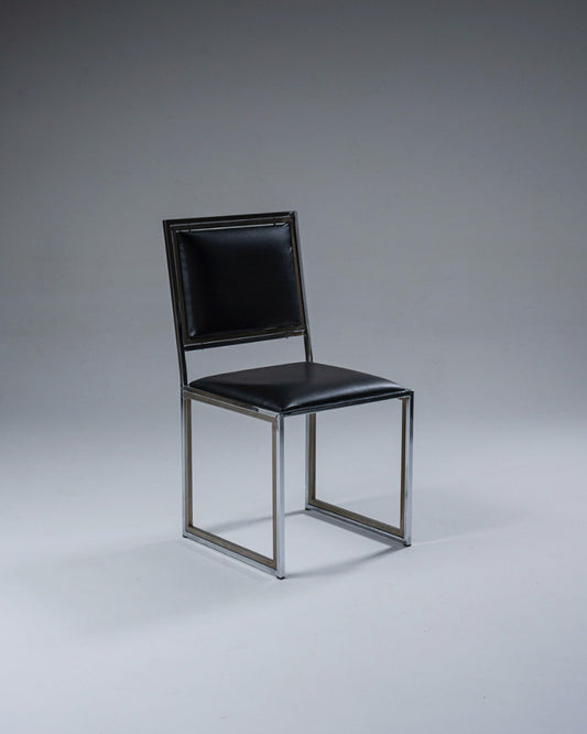 METAL AND LEATHER CHAIR, 1970s
