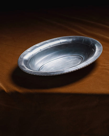 OVAL METAL SERVING PLATTER, 1950s