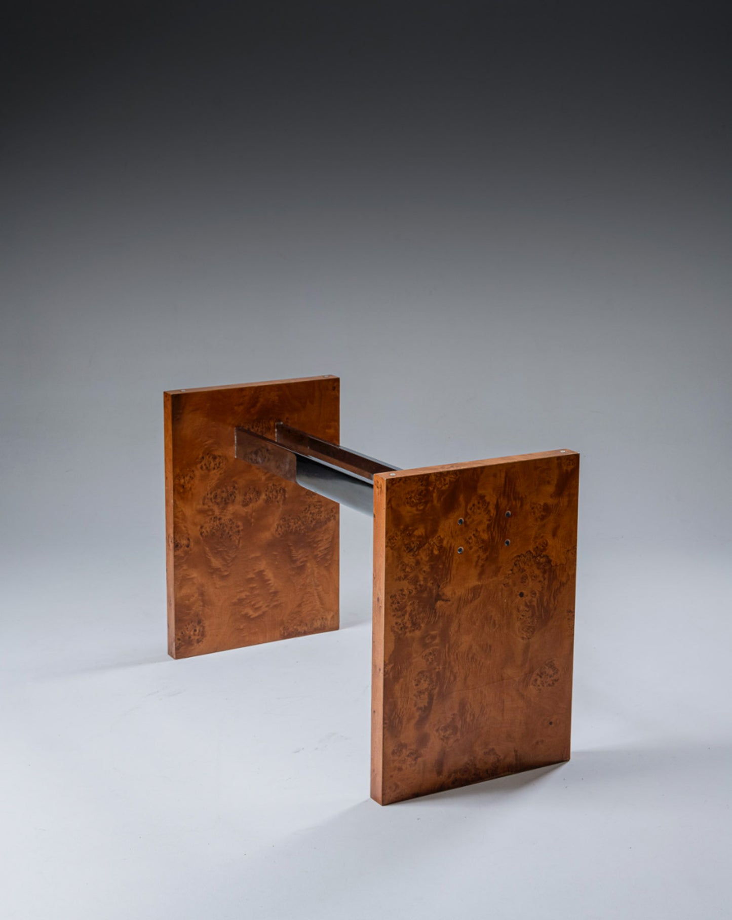 Elm burl and glass desk, 1970s