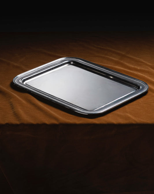 SILVER-PLATED METAL TRAY, 1960s