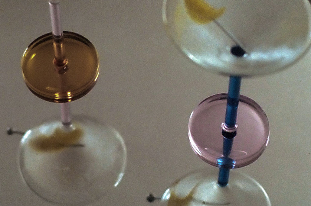 Pair of piano cocktail glasses