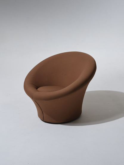 MUSHROOM BROWN ARMCHAIR, PIERRE PAULIN, 1970s.