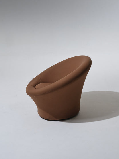 MUSHROOM BROWN ARMCHAIR, PIERRE PAULIN, 1970s.