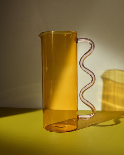 Brocca di vetro borosilicato "onda"