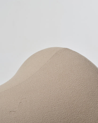 OTTOMAN MUSHROOM KVADRAT BEIGE FABRIC, PIERRE PAULIN, 1970s
