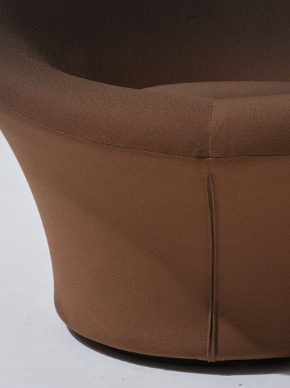 MUSHROOM BROWN ARMCHAIR, PIERRE PAULIN, 1970s.