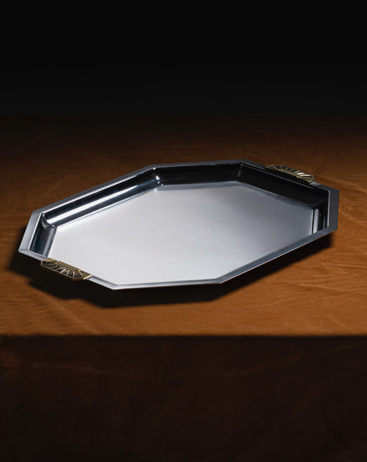 LARGE CHARLESTON TRAY, JEAN COUZON, 1970s