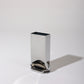 SMALL RECTANGULAR "PRESSURE" CHROME VASE