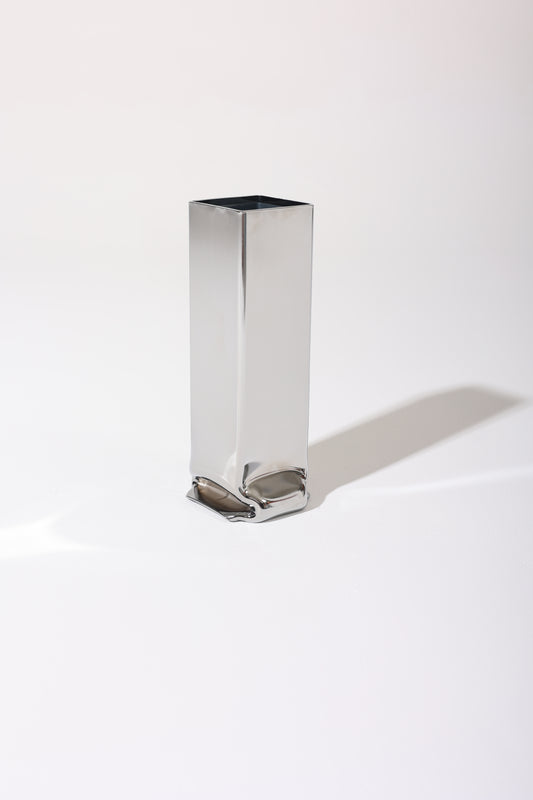 TALL CHROME "PRESSURE" VASE