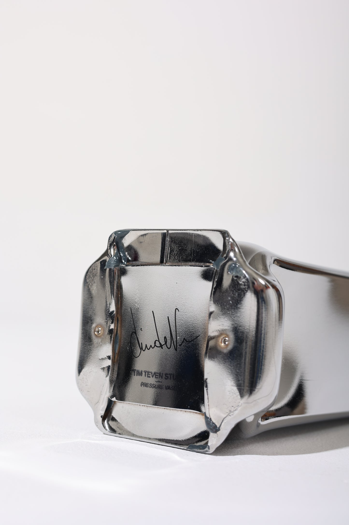 SQUARE VASE "PRESSURE" CHROME