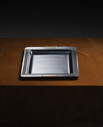 COUZON STEEL AND GOLD TRAY, 1970s