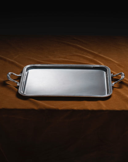 GRAND PLATEAU EN MÉTAL ARGENTÉ, ROUX-MARQUIAND, 1950s