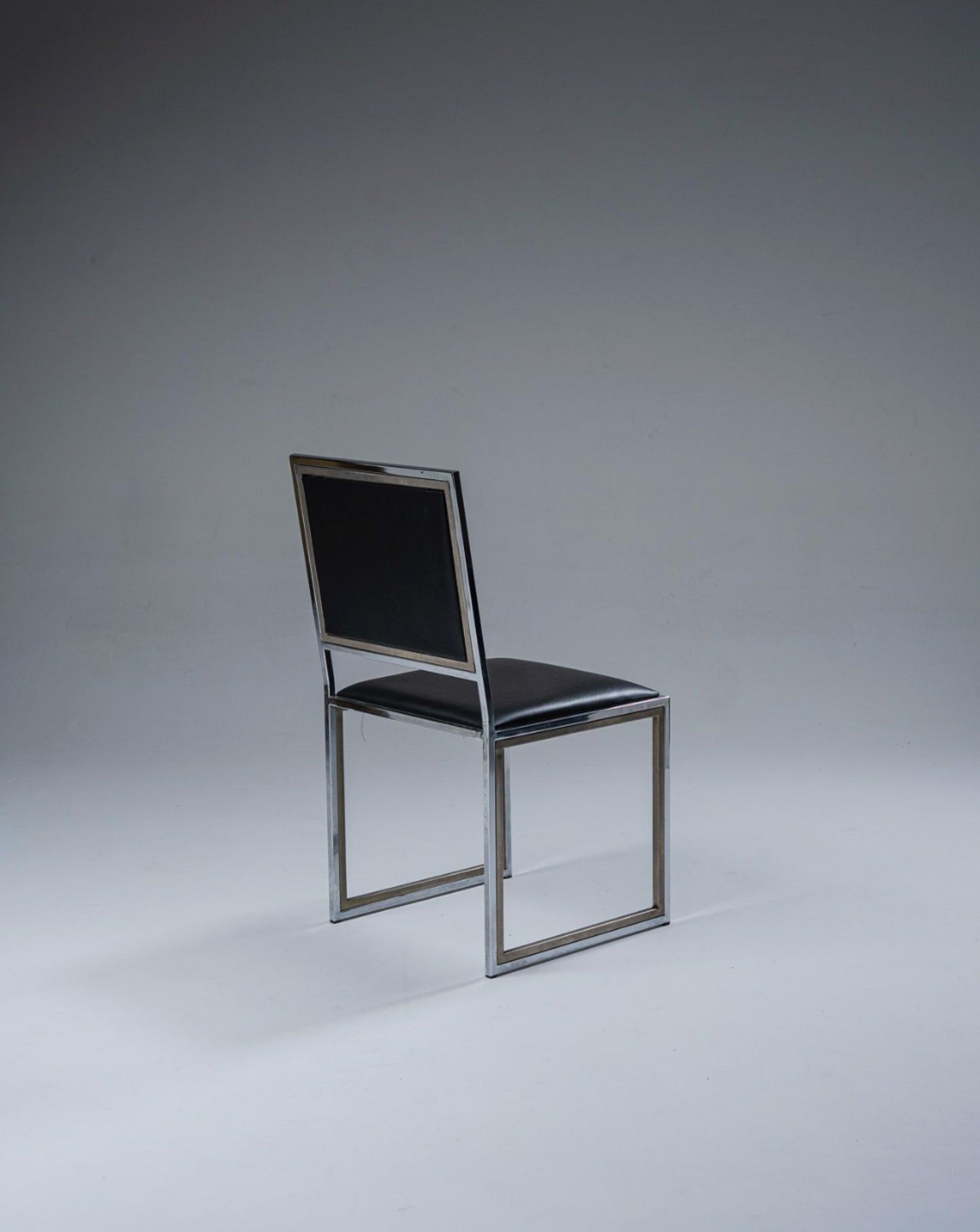CHAISE EN MÉTAL ET CUIR, 1970s
