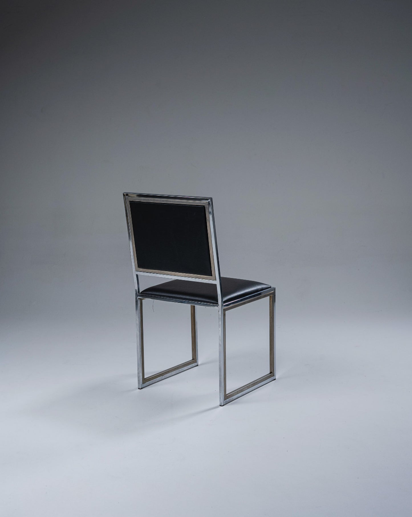 CHAISE EN MÉTAL ET CUIR, 1970s