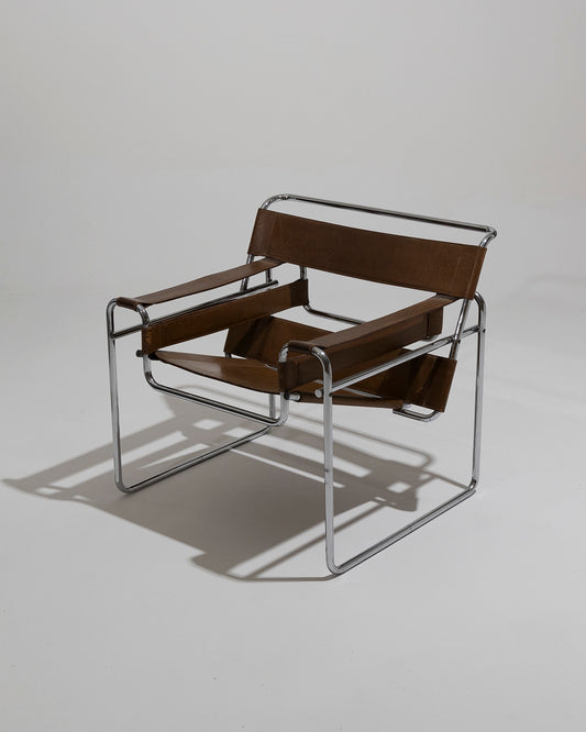 WASSILY ARMCHAIR IN CHOCOLATE LEATHER, MARCEL BREUER, 1930s