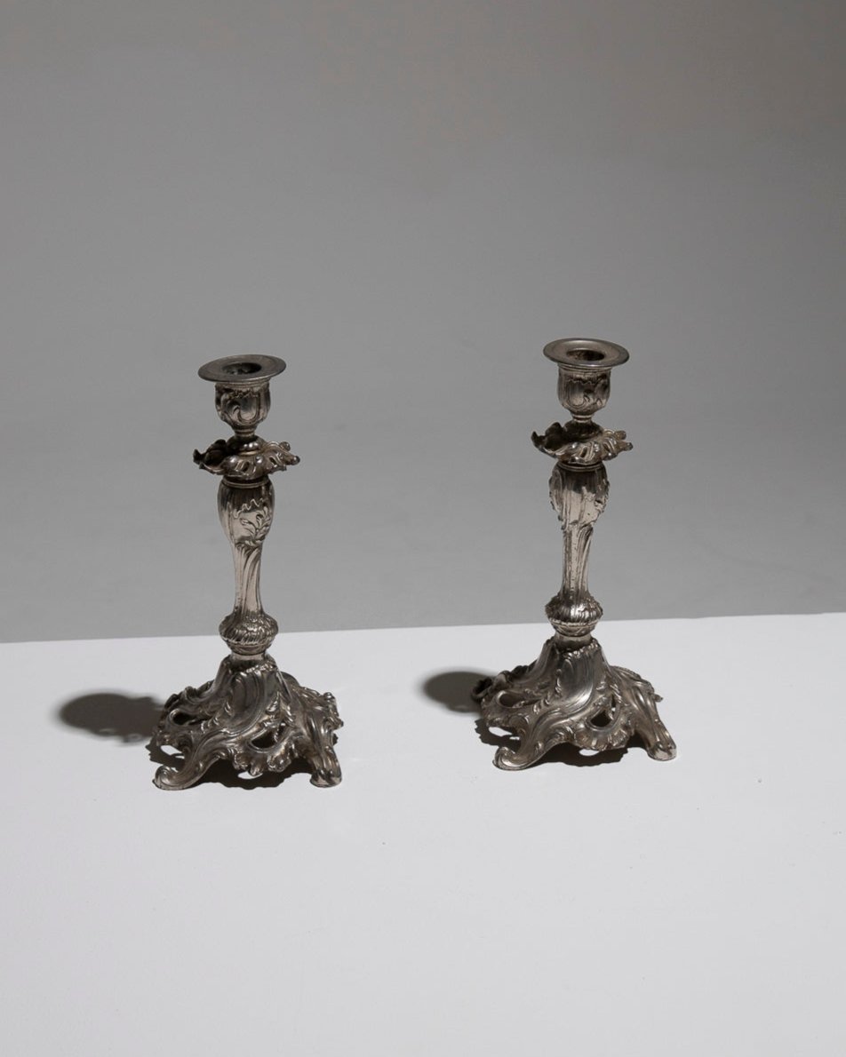 Paar Rocaille Candlesticks, 1900er Jahre