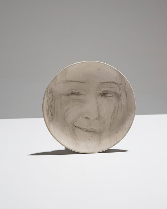 "Face" ceramic plate, Anton Prinner, 1950s