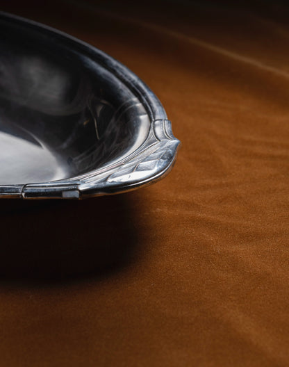 SILVER-PLATED METAL SERVING PLATTER, 1920s