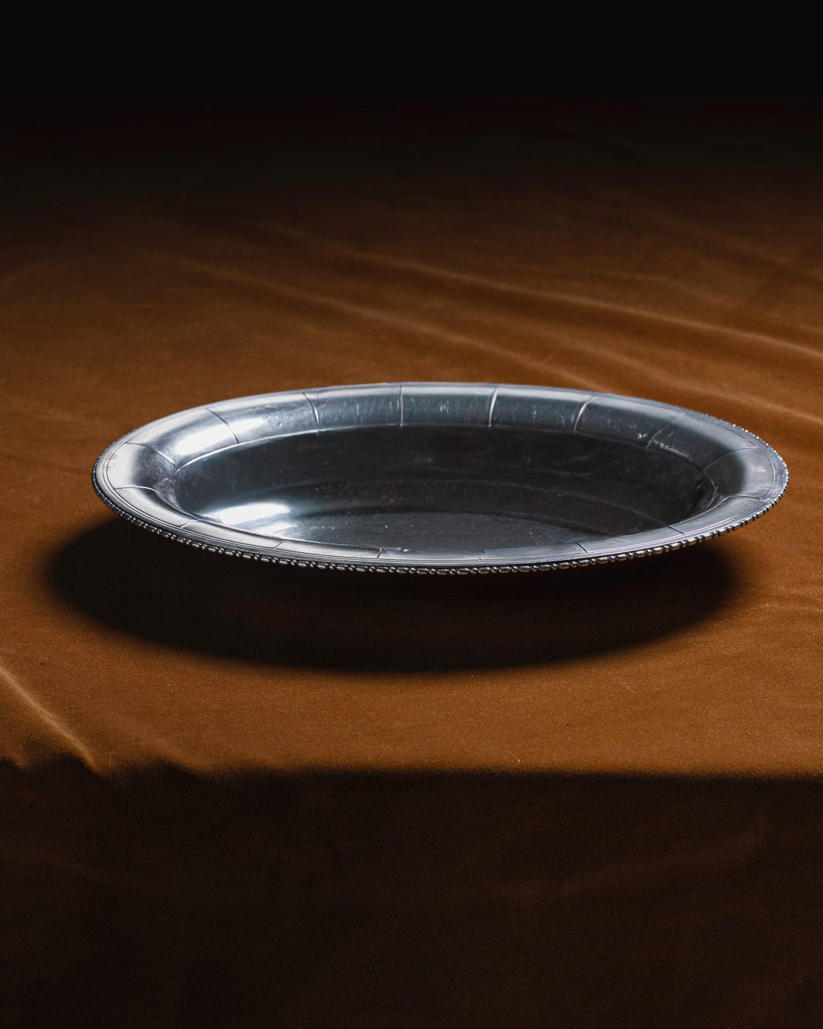 OVAL METAL SERVING PLATTER, 1950s