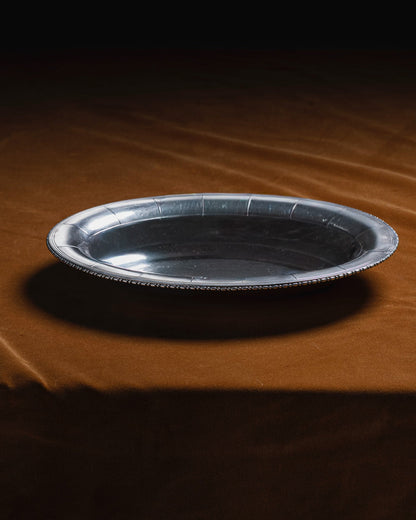 OVAL METAL SERVING PLATTER, 1950s