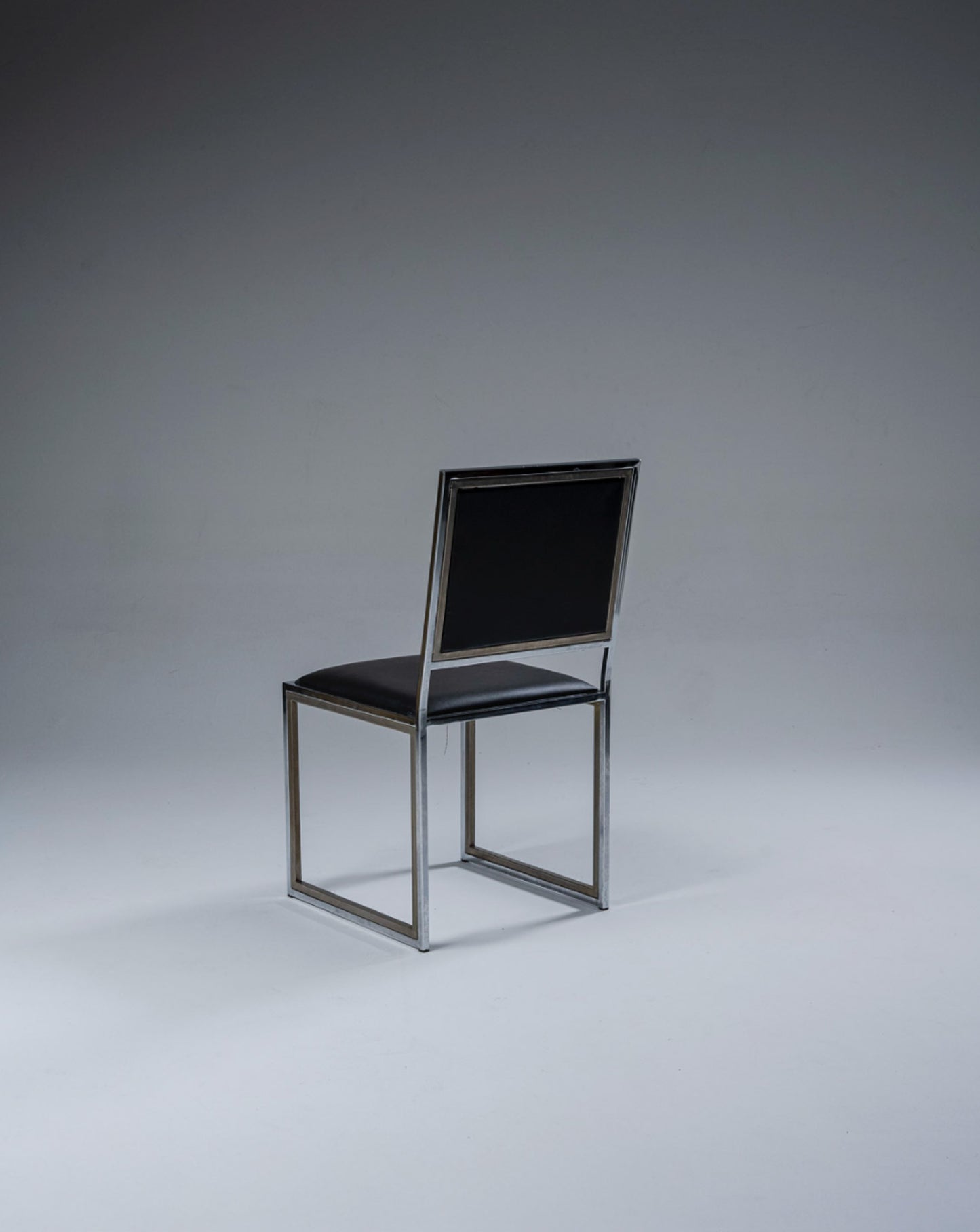 CHAISE EN MÉTAL ET CUIR, 1970s