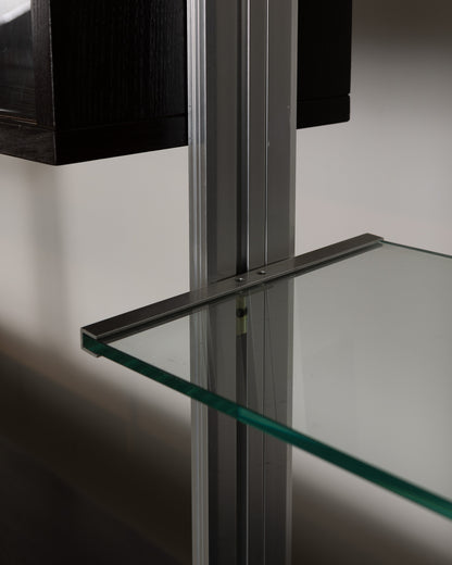 ÉTAGÈRES EN BOIS ET INOX, ROCHE BOBOIS, 1970s