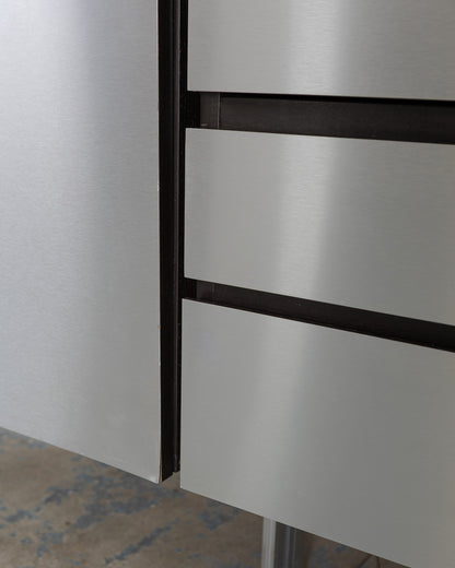 ÉTAGÈRES EN BOIS ET INOX, ROCHE BOBOIS, 1970s