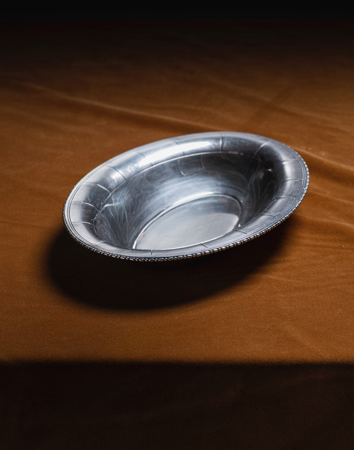 OVAL METAL SERVING PLATTER, 1950s