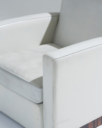 FAUTEUIL EN CUIR ART DÉCO, JACQUES ADNET, 1930s