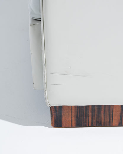 FAUTEUIL EN CUIR ART DÉCO, JACQUES ADNET, 1930s