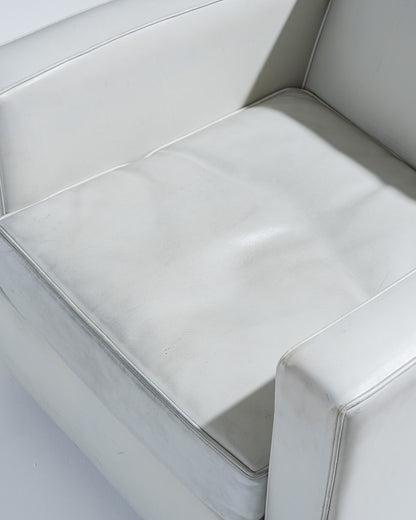 FAUTEUIL EN CUIR ART DÉCO, JACQUES ADNET, 1930s