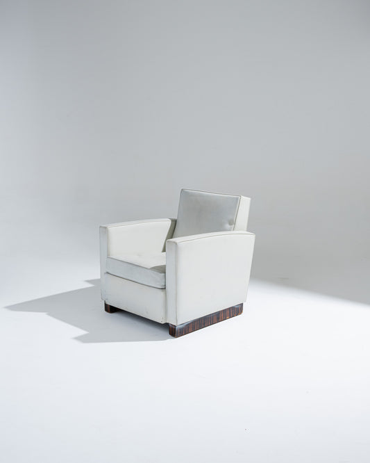 FAUTEUIL EN CUIR ART DÉCO, JACQUES ADNET, 1930s