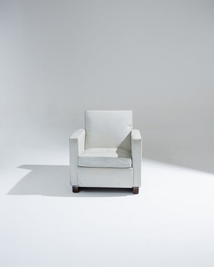 FAUTEUIL EN CUIR ART DÉCO, JACQUES ADNET, 1930s