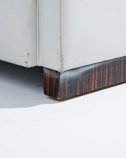 FAUTEUIL EN CUIR ART DÉCO, JACQUES ADNET, 1930s