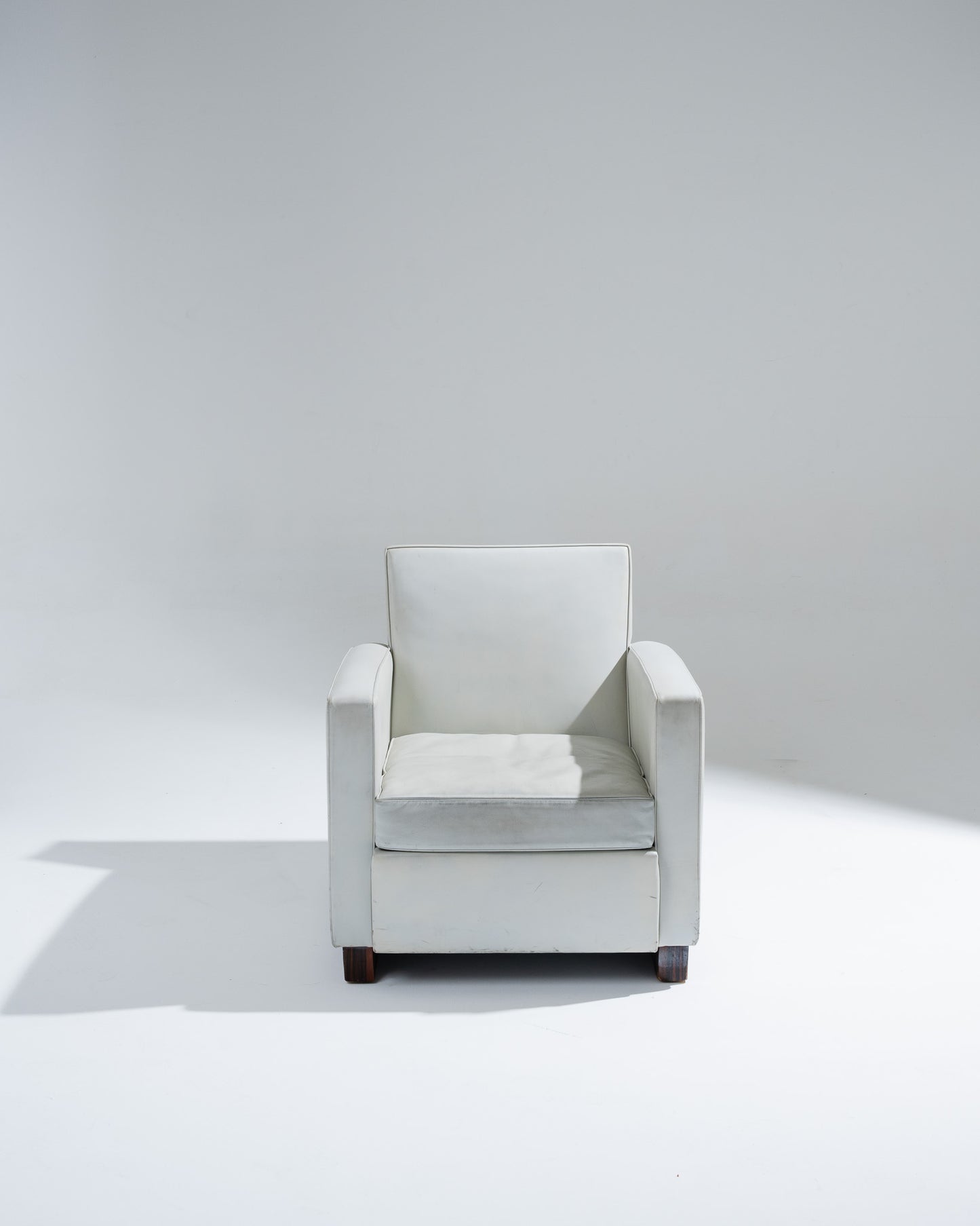FAUTEUIL EN CUIR ART DÉCO, JACQUES ADNET, 1930s
