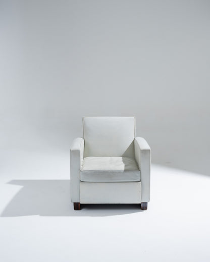 FAUTEUIL EN CUIR ART DÉCO, JACQUES ADNET, 1930s