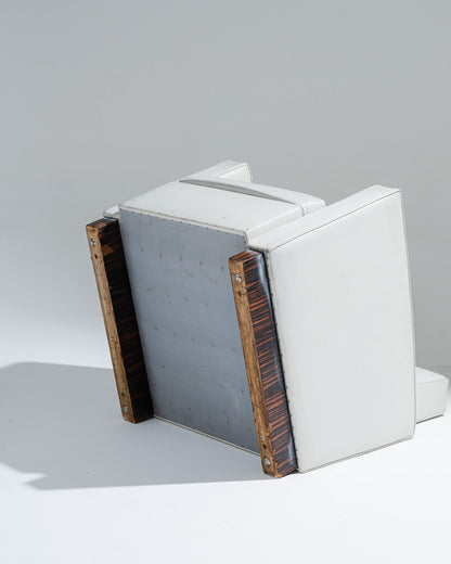 FAUTEUIL EN CUIR ART DÉCO, JACQUES ADNET, 1930s