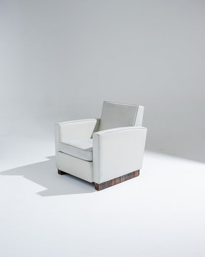 FAUTEUIL EN CUIR ART DÉCO, JACQUES ADNET, 1930s