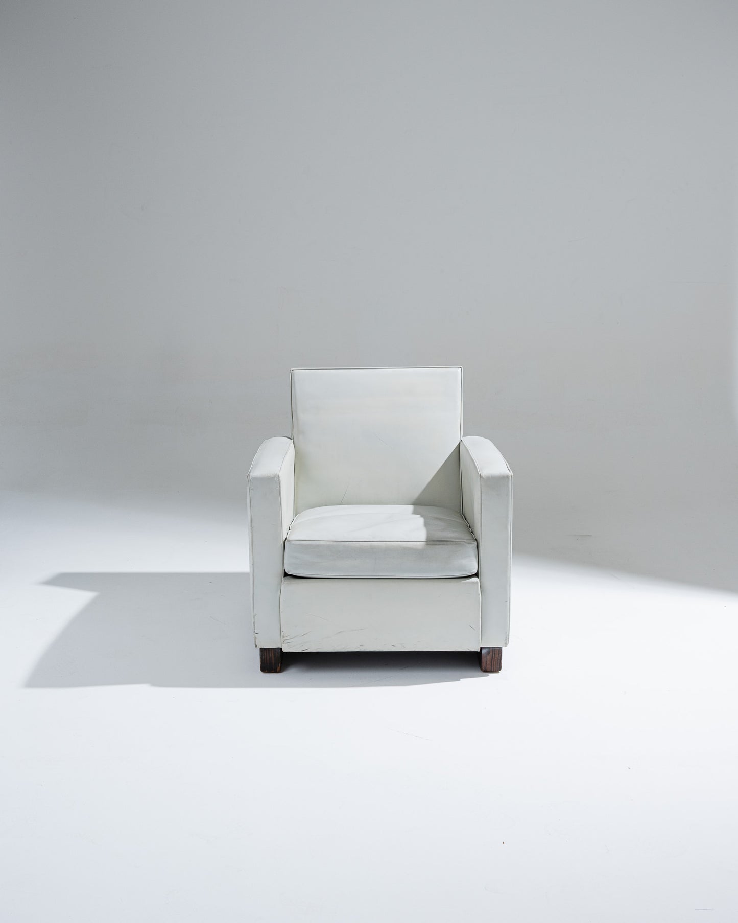 FAUTEUIL EN CUIR ART DÉCO, JACQUES ADNET, 1930s
