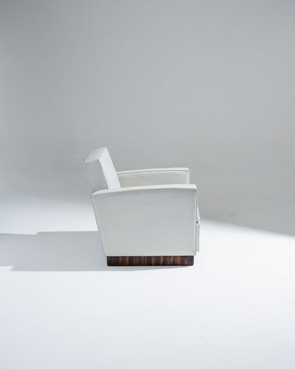 FAUTEUIL EN CUIR ART DÉCO, JACQUES ADNET, 1930s