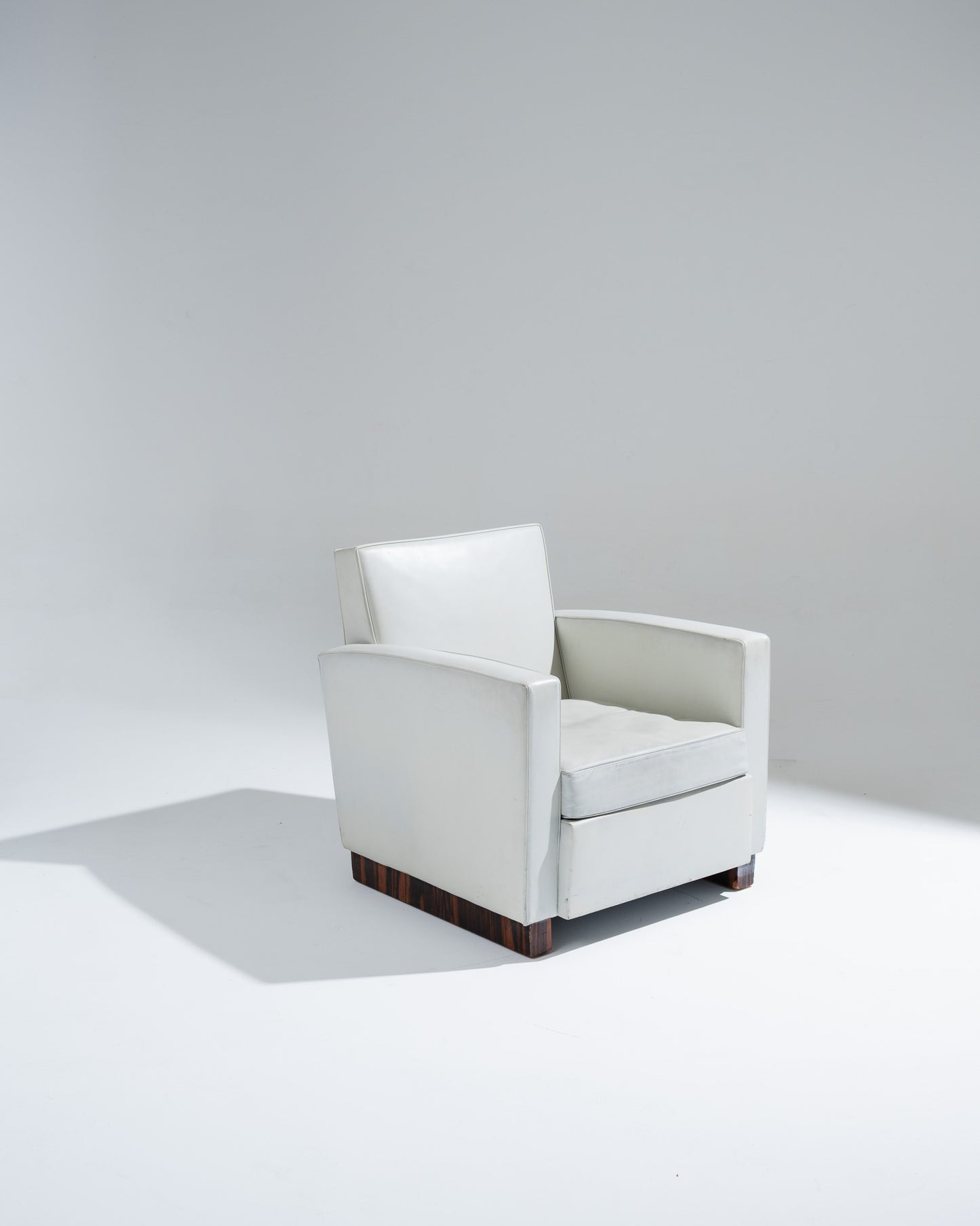 FAUTEUIL EN CUIR ART DÉCO, JACQUES ADNET, 1930s