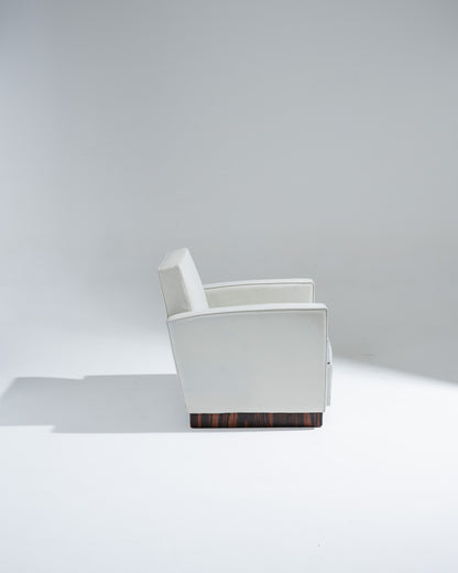 FAUTEUIL EN CUIR ART DÉCO, JACQUES ADNET, 1930s