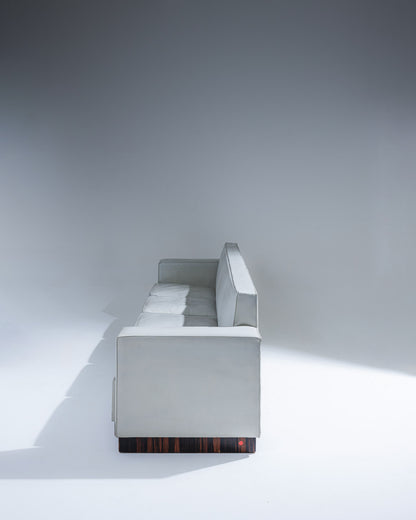 LEATHER SOFA, JACQUES ADNET, 1930s