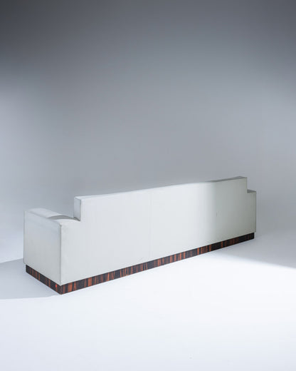 LEATHER SOFA, JACQUES ADNET, 1930s